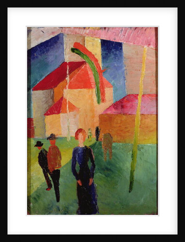 Church Decorated with Flags by August Macke