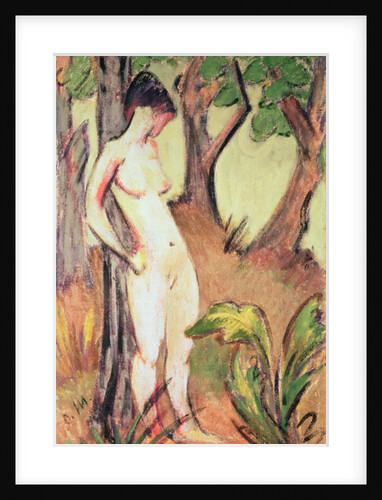 Nude Standing Against a Tree by Otto Muller or Mueller