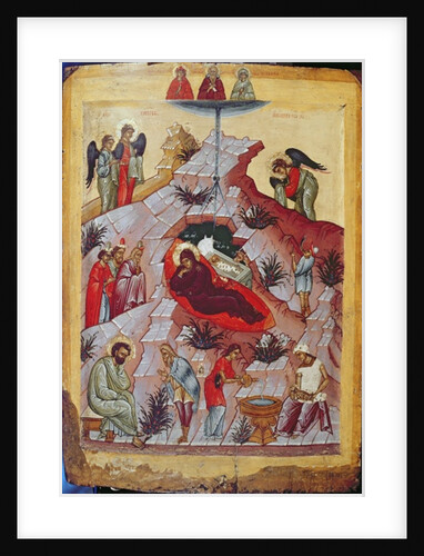 The Nativity, Russian icon, 16th century by School Russian