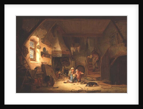 Children Playing by a Cottage Fire, 1641 by Isack van Ostade