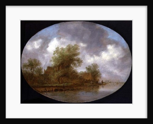 A River Landscape with Fishermen Hauling in Nets by Joost de Volder