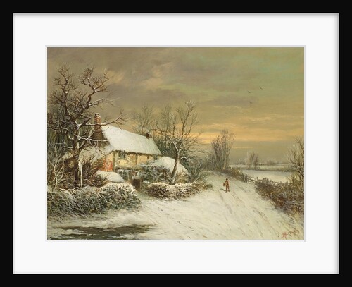 A Cottage in Winter, 19th century by William Oliver Stone