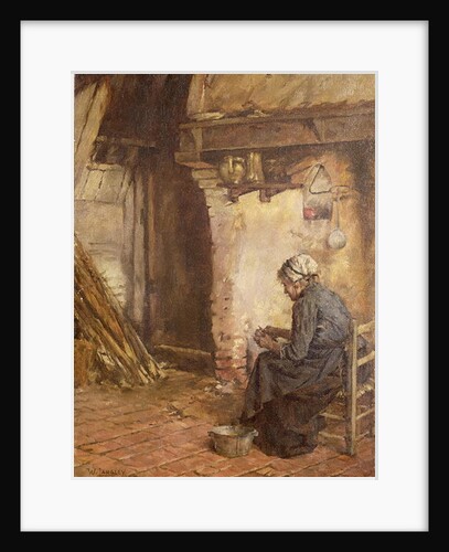 Old Woman Peeling Potatoes by Walter Langley