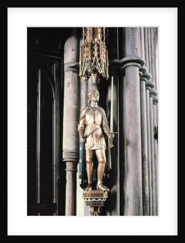 St. Joan of Arc, bronze sculpture by Sir Ninian Comper 1925 by Anonymous
