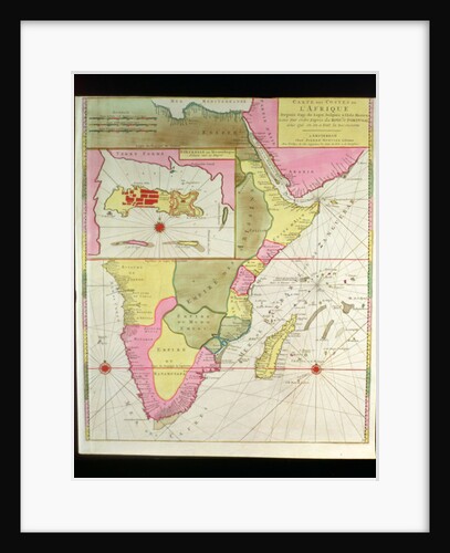 Map of the Countries of Africa, including a detail of the Fortress of Mozambique, Portuguese, c.1700 by Anonymous