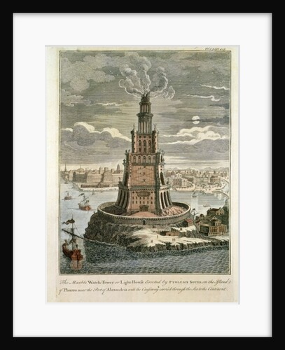 The Marble Watch Tower or Lighthouse Erected by Ptolemy Soter on the Island of Pharos, near the Port of Alexandria by English School