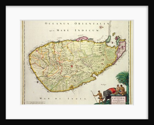 Map of Ceylon according to Nicolas Visscher, c.1626 by Anonymous