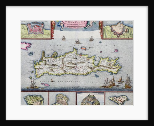 Map of the Island of Candia with the sea port of Herakleion, c.1680 by Frederick de Wit