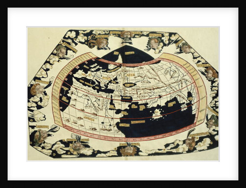 Map of the world, based on descriptions and co-ordinates given in 'Geographia', by Ptolemy by Anonymous