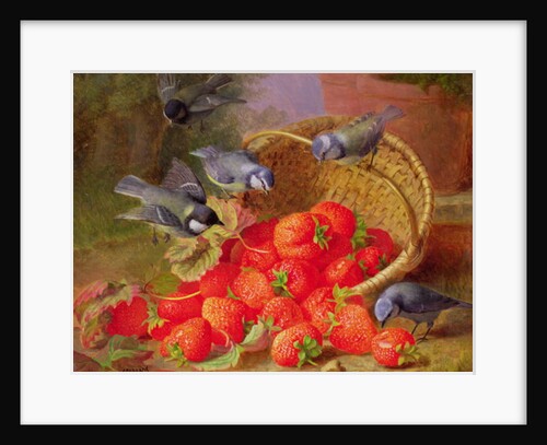 Still Life with Strawberries and Bluetits by Eloise Harriet Stannard