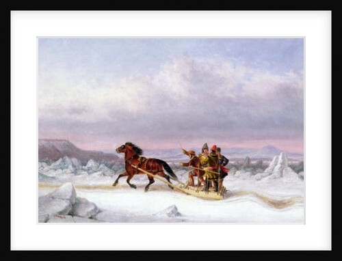 Crossing the St. Lawrence from Levis to Quebec on a Sleigh by Cornelius Krieghoff