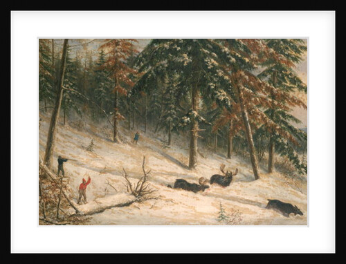 Hunting Moose by Cornelius Krieghoff