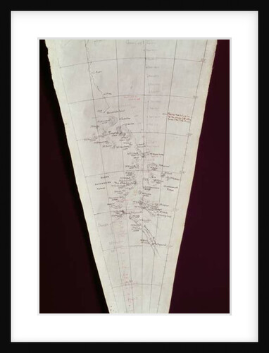 Section of Map from Ross Island to South Pole used on Antarctica Expedition, 1910-12 by Edward Adrian Wilson