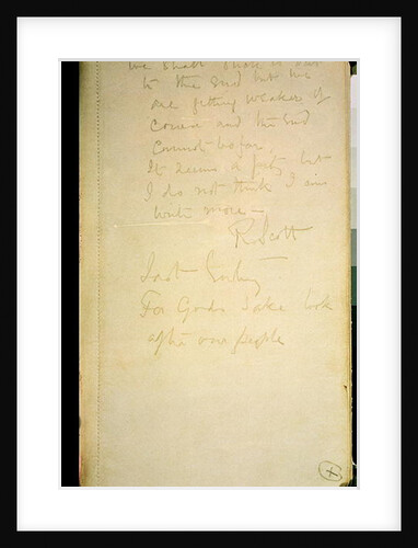 The last page of his diary, Antarctica, 29th March 1912 by Robert Falcon Scott