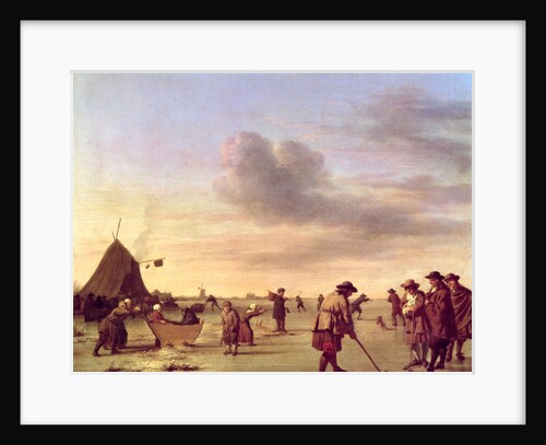Golfers on the Ice near Haarlem, 1668 by Adriaen van de Velde