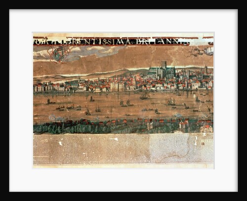 View of London with the Swan, the Rose and the Globe Theatres and St. Paul's by Cornelius de Visscher