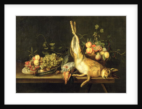 Still Life with Game and Fruit by Luis Menendez or Melendez