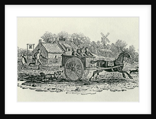 Runaway Cart from 'Land Birds, c. 1797 by Thomas Bewick