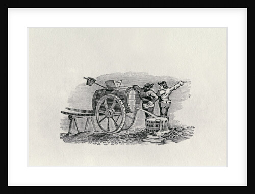 Two Men with a Barrel Cart by Thomas Bewick