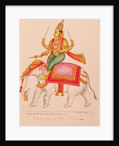 Indra, God of Storms, riding on an elephant, 1820-25 by Indian School