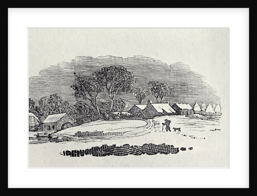 Approaching a Village in the Winter by Thomas Bewick