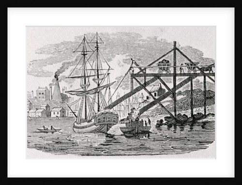 Loading Coal on Cargo Ships from 'History of British Birds and Quadrupeds' by Thomas Bewick
