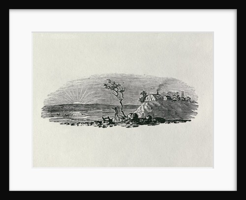 Winter Sunset from 'History of British Birds and Quadrupeds' by Thomas Bewick