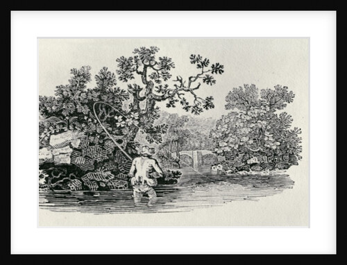 Playing a Salmon from 'History of British Birds and Quadrupeds' by Thomas Bewick