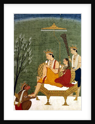 Seventh Incarnation of Vishnu as Rama-Chandra: Rama and Sita Reunited by School Indian