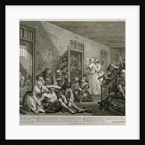 Plate VIII from A Rake's Progress, 1735 by William Hogarth