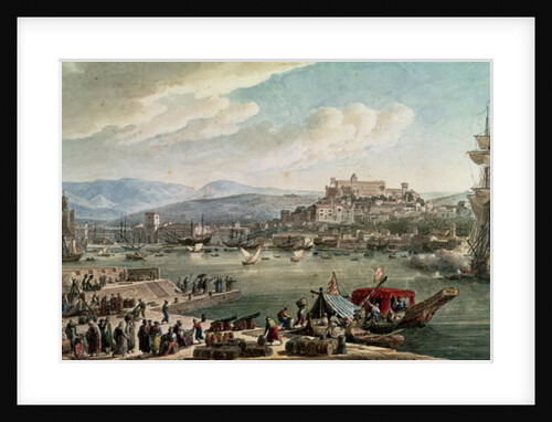 The town and harbour of Trieste seen from the New Mole. by Louis Francois Cassas