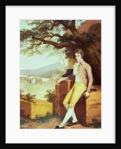 Portrait of Colonel David La Touche of Marcey with the Amphitheatre of Taormina and Etna Behind by Anna Nistri Tonelli