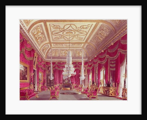 The Crimson Drawing Room, Carlton House from Pyne's 'Royal Residences', 1818 by William Henry Pyne