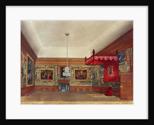 The Throne Room, Hampton Court from Pyne's 'Royal Residences', 1818 by William Henry Pyne