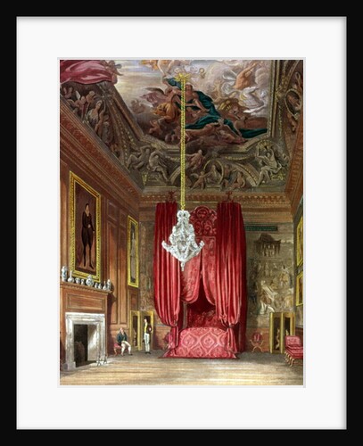 Queen Mary's State Bed Chamber, Hampton Court from Pyne's 'Royal Residences', 1818 by William Henry Pyne
