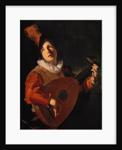 Young Man with a Lute by Bartolomeo Manfredi