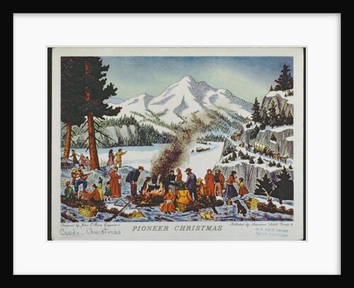 Christmas card depicting a Pioneer Christmas by American School