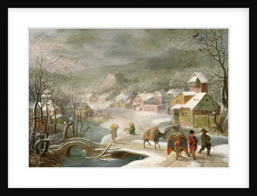 A Winter Landscape with Travellers on a Path by Denys van Alsloot