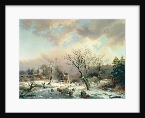 Winter Scene by Johannes Petrus van Velzen