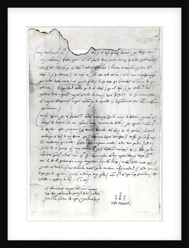 Fragment of letter written by Christopher Columbus by Anonymous