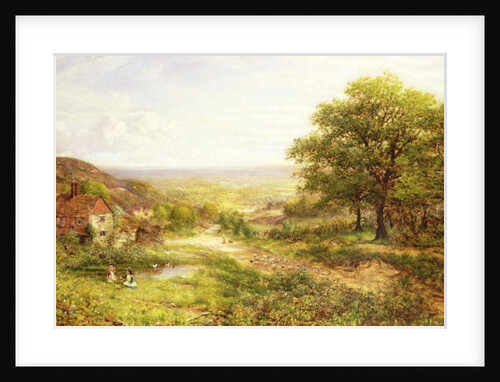 Landscape with Children by a Pond, 1884 by George William Mote