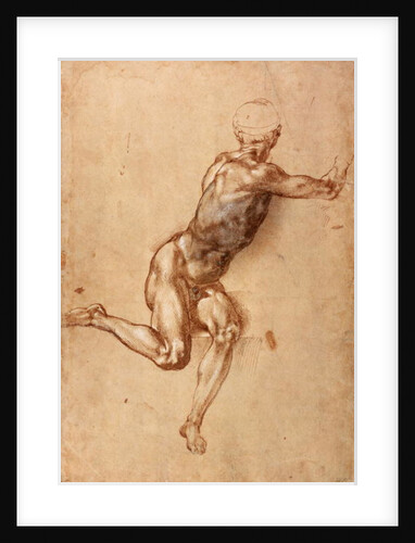 A seated male nude twisting around, c.1505 by Michelangelo Buonarroti
