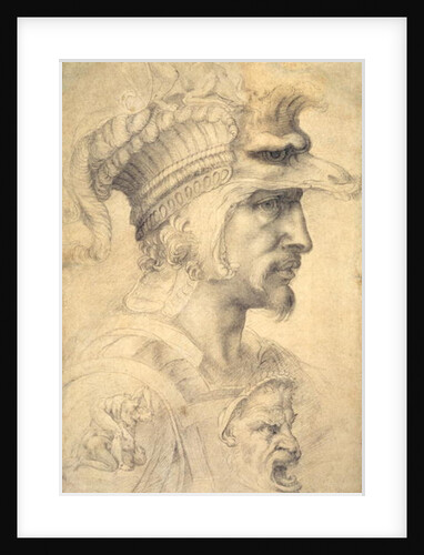 Ideal head of a warrior by Michelangelo Buonarroti