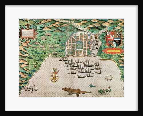 Santiago, Cape Verde, 1589 by Baptista Boazio