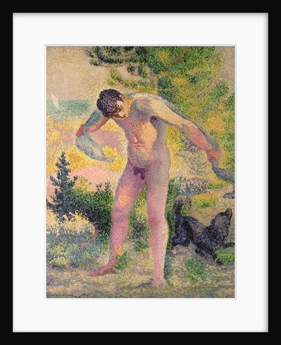 Bather drying himself at St. Tropez, 1893 by Henri-Edmond Cross