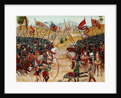 Fr 2643 f.312v Battle of Najera, 1367, from Froissart's Chronicle by French School