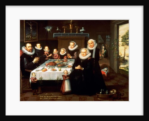 A Portrait of a Family saying Grace Before a Meal, 1602 by Gortzius Geldorp