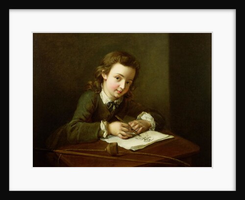 Boy Drawing at a Table by Philippe Mercier