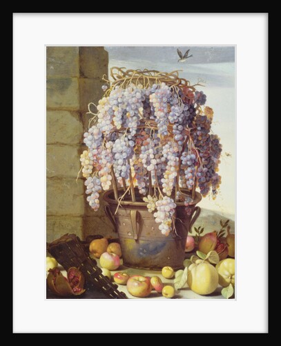 Still Life of Fruit and Grapes by Luca Forte