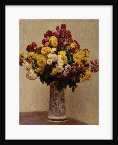 Chrysanthemums in a vase, 1873 by Ignace Henri Jean Fantin-Latour